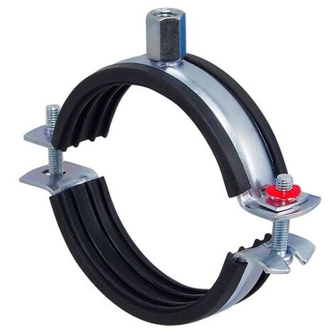Gelenk-Doppelrohrschelle ''Praktic'' für Rohr 72 - 83 mm mit Kippschraube und Schallschutzeinlage