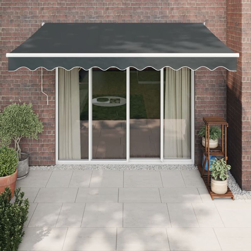 Markise Einziehbar Anthrazit 3x2, 5 M Stoff Und Aluminium Vidaxl