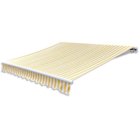 Gelenkarmmarkise Handbetrieben 300 cm Gelb/Weiß