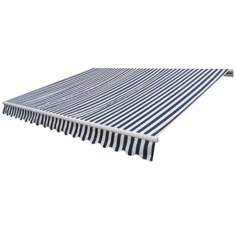 Gelenkarmmarkise Motorisiert 400 Cm Blau/weiß - Vidaxl