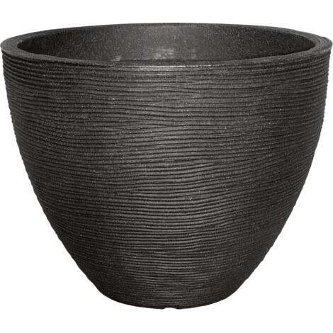 Geli Pflanztopf mit Rillen Ø 40 x 31 cm anthrazit Kunststofftöpfe