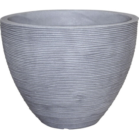 Geli Pflanztopf mit Rillen Ø 40 x 31 cm betonfarbe Kunststofftöpfe