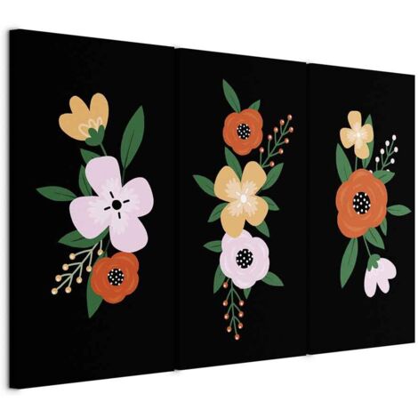 Gemälde – Farbenfrohe Blüte (3-teilig)