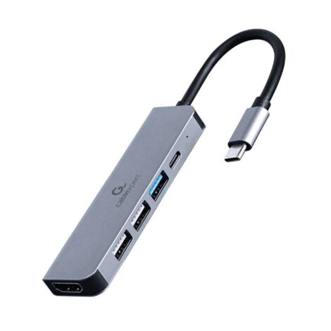 Gembird A-CM-COMBO5-03 Adaptateur multiport USB Type-C 5-en-1 (Hub + HDMI + PD)
