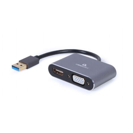 Gembird A-USB3-HDMIVGA-01 Grafikkarte USB 3840 x 2160 Pixel Grau