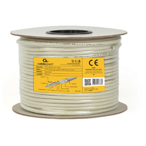 gembird Bulkkabel FTP CAT 6 (premium CCA) robust, 100 m, Grau (FPC-6004-SOL/100)