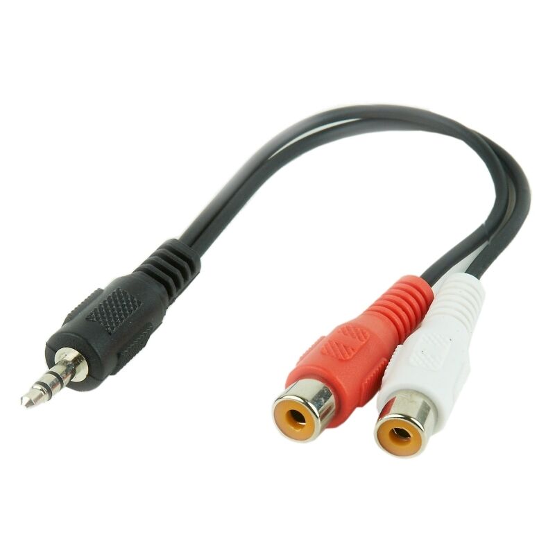 

cable audio estéreo 3.5mm 2 x rca(h) 20 cm - Gembird