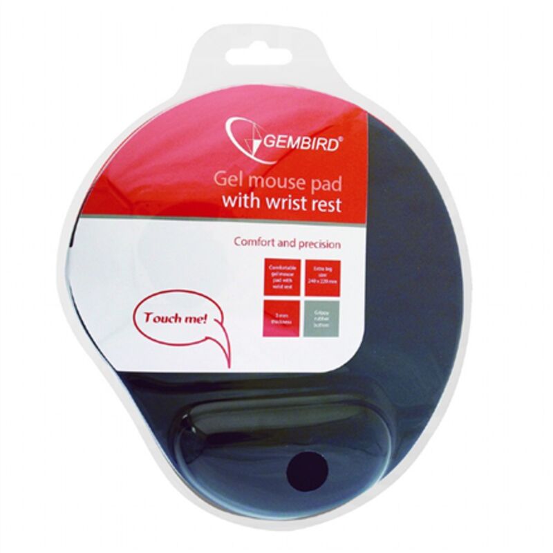 Gembird Tapis de souris avec repose-poignet MP-GEL-B 22 cm x 24 cm x 0,4 cm Bleu