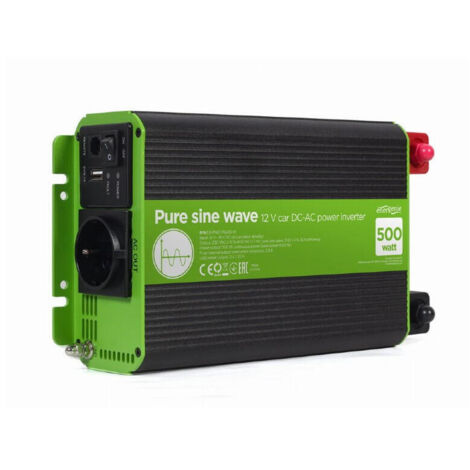 GEMBIRD INVERSOR CORRIENTE DC-AC COCHE DE ONDA SINUSOIDAL PURA DE 12 V 500 W