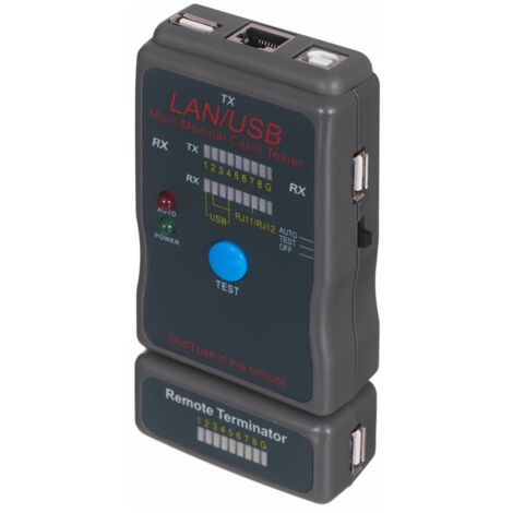 Gembird NCT-2 - Netzwerkkabeltester, schwarz