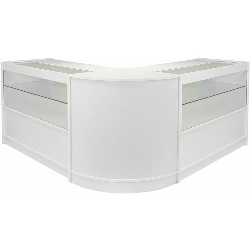 Monster-shop - MonsterShop - Collection Gemini avec 3 Comptoirs de Magasin et Réception Lilas Blancs Élégante Pas Blanc Pur