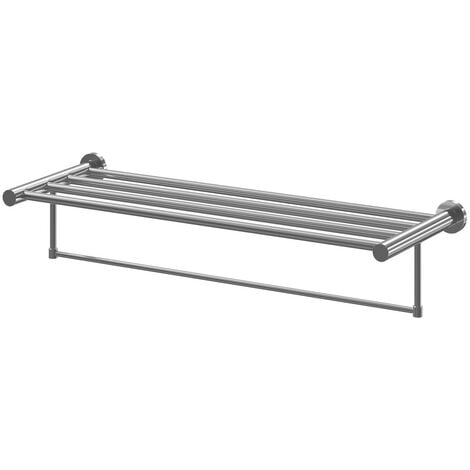 main image of "Gemini Polished Chrome Wall Mounted Towel Shelf"