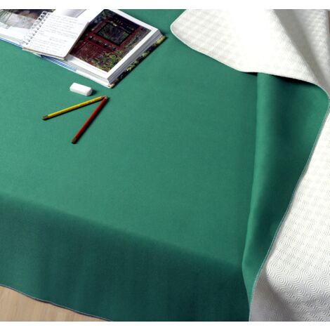 GEMITEX MOLLETTONE PROTEGGITAVOLO MADE IN ITALY ANTISCIVOLO, ANTIURTO, DOUBLE FACE BIANCO/VERDE, ROTONDA 140, ARREDA E PROTEGGE IL TUO TAVOLO DA URTI, GRAFFI E LIQUIDI, rifitino con bordo tagliacuci