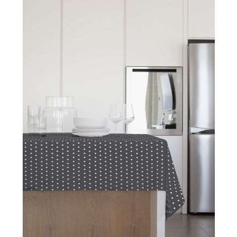 GEMITEX TOVAGLIA FELPATA PLUS 140X140 CERATA IN PVC DECORO POIS GRIGIO MADE IN ITALY
