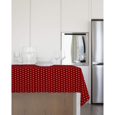 GEMITEX TOVAGLIA Felpata Plus 140X140 in PVC Pois Rosso Made in Italy