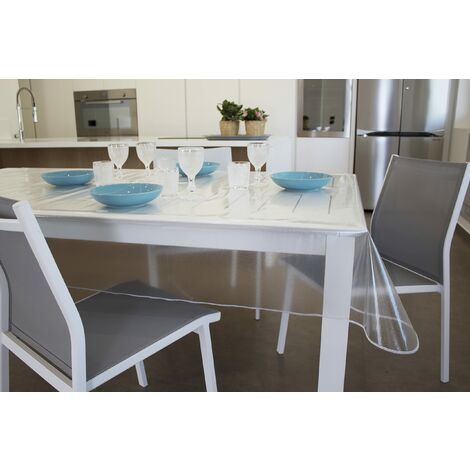 GEMITEX Tovaglia Trasparente Glitterata effetto ARGENTO, Cerata, Made in Italy, 140X220