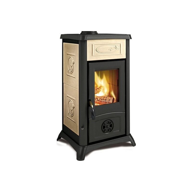 Nordica - Poêle à bois en céramique - la Gemma 6 kW Ivoire