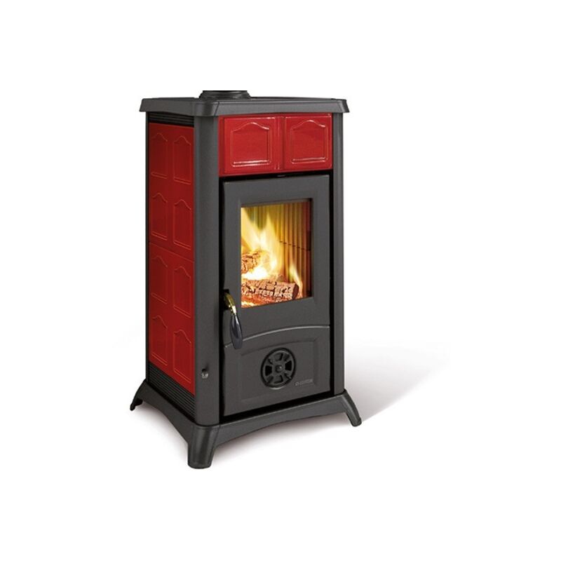 Nordica - Poêle à bois en céramique - la Gemma 6 kW Bordeaux