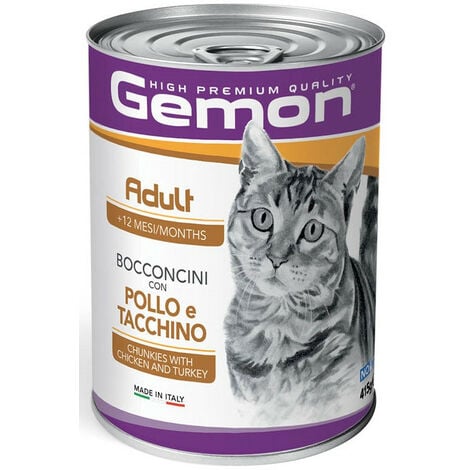 Gemon per Gatti Adulti Bocconcini con Pollo e Tacchino da 415 gr