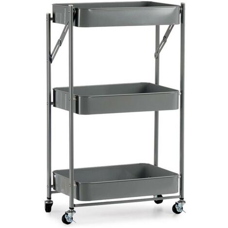 Gemüsewagen grau Stahl-Kunststoff (29,5 x 78,5 x 45,5 cm)