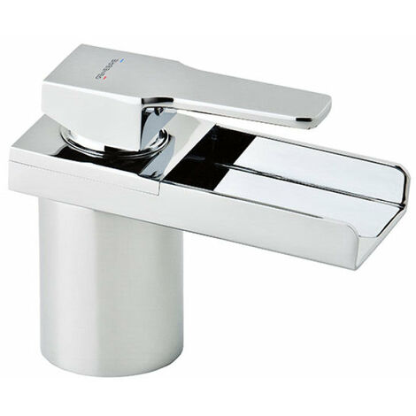 Grifo mezclador monomando para lavabo NT7320 efecto cascada - cromo y  cristal