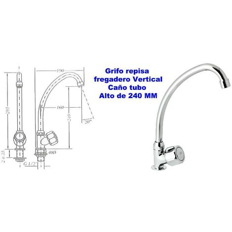 genebre grifo repisa freg.vert.caño tubo alto 22 cm 68003 114566