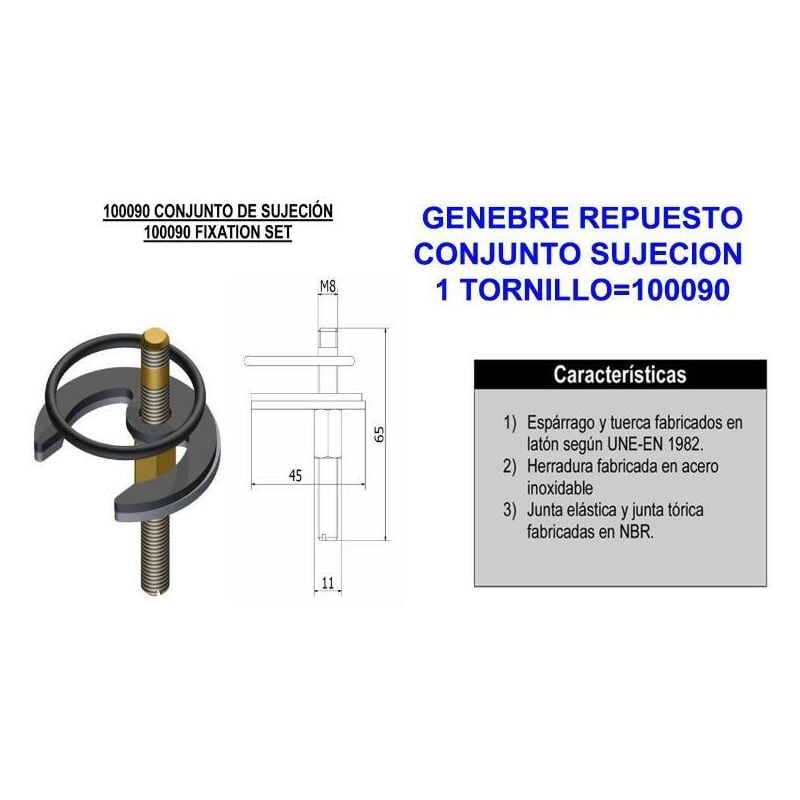 

genebre rep-conjunto sujeccion 1 tornillo 100090 - Mibricotienda