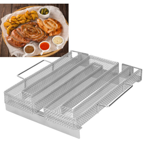 Generador ahumador para barbacoa [bandeja para ahumar] Rejilla multifuncional de 21,5 cm, 4,6 cm para ahumado en caliente/frío, marca desconocida, generador con función de ahumado, ahumado en frío.