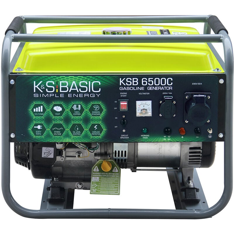 Ks basic 6500C Generador de energía Generador de energía de gasolina Generador de energía de emergencia 5500 vatios