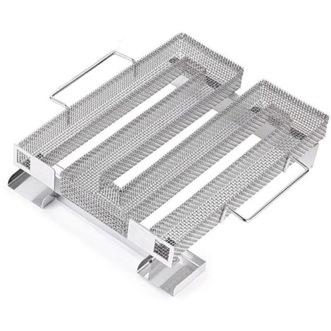 Generador de humo frío profesional de acero inoxidable apto para uso alimentario con cepillo de limpieza, para todo tipo de parrillas, barbacoas y ahumadores, rectangular.