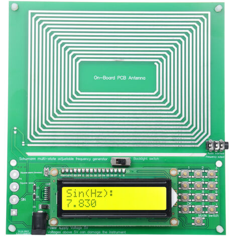 Generador de ondas pulsadas de frecuencia ultrabaja con resonancia Schumann (7,83 Hz), ajustable de 0,001 Hz a 200 kHz, alimentado por 5 V CC.