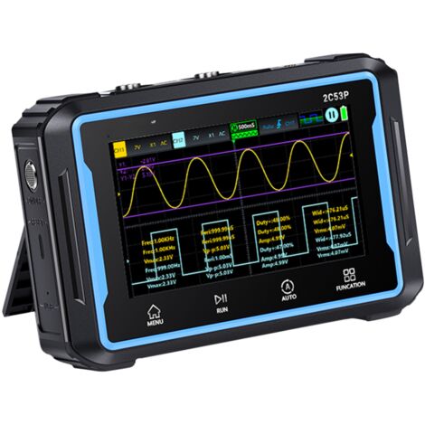 Generador de señales 3 en 1, multímetro y osciloscopio, pantalla IPS de 4,3 pulgadas, 50 MHz, 250 MSa/s, 2 canales, respaldo de forma de onda.