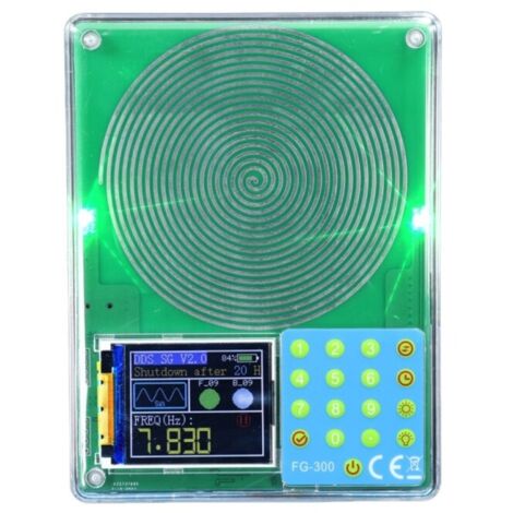 Generador de señales portátil multifuncional de alta precisión FG-300: Genera señales de 0,001 Hz a 200 kHz (onda Schumann de 7,83 Hz).