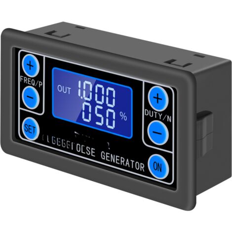 Generador de señales ZK-PP1K: PWM, ondas cuadradas y rectangulares frecuencia, ancho de pulso y ciclo de trabajo ajustables.