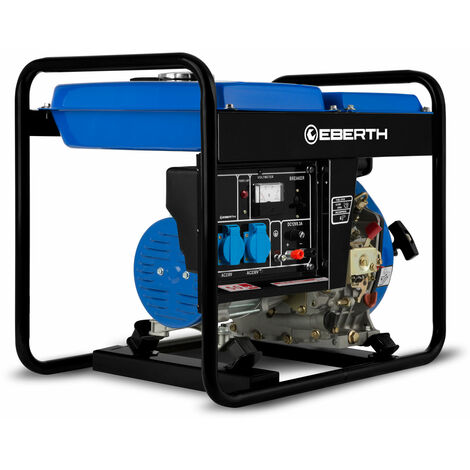 Generador eléctrico diesel 2kW monofásico arranque eléctrico 3,8CV portátil EBERTH