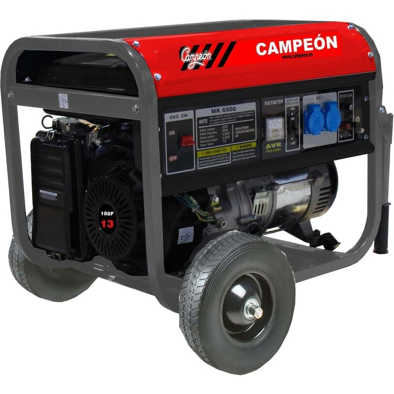 

Motores Campeon - Generador Gasolina 13 Cv 5Kva 25Lt Monofasico Mk6500 Campeon