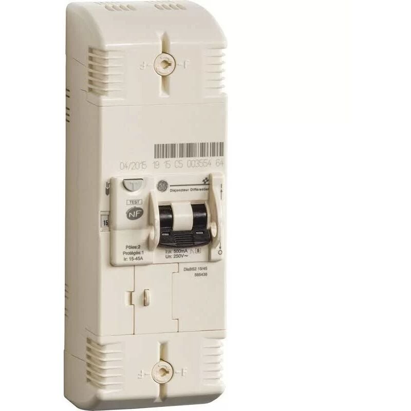 General Electric 585438 Disjoncteur de branchement EDF type 2P - 15-30-45A - 500mA - Sélectif