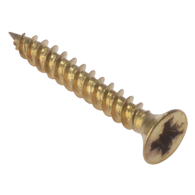 CSK348EB General Purpose Pozi Compatible Screw csk tt Electro Brass 3/4in x 8 Box 200 FORCSK348E - Forgefix