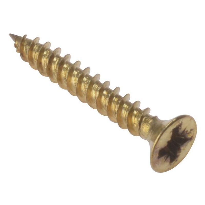 Forgefix - General Purpose Pozi Compatible Screw csk tt Electro Brass 3/4in x 8 Bo