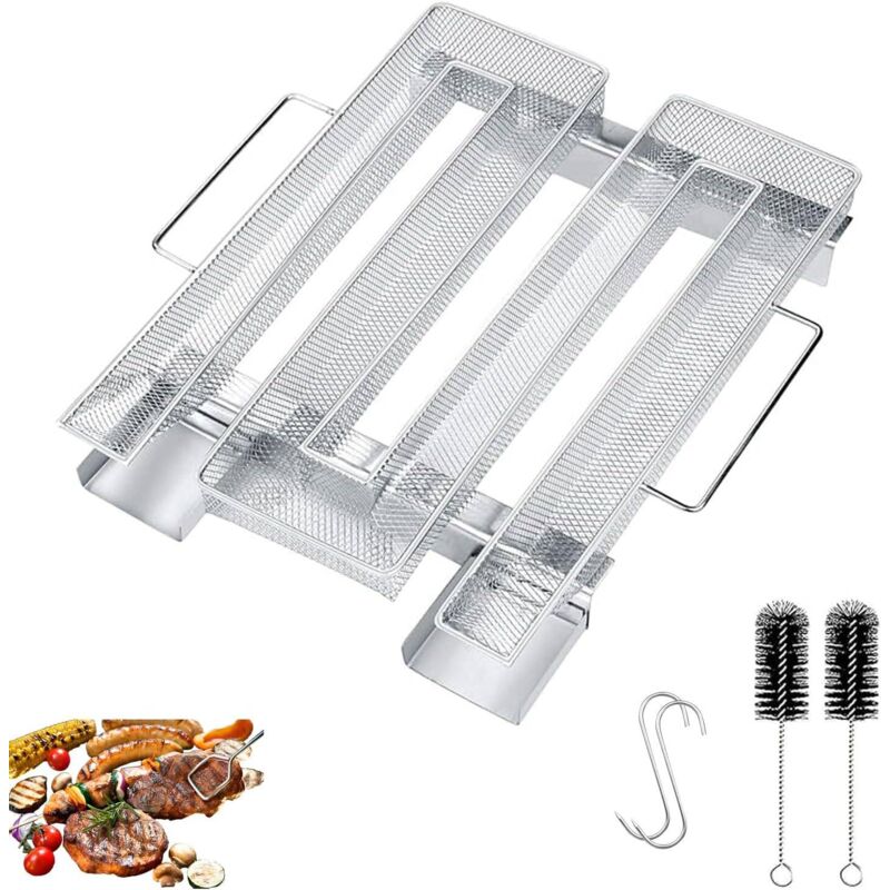 Générateur de Fumée Froide avec Anse, Générateur de Fumée Froide Inoxydable avec Crochet et Brosse de Nettoyage, Pour Barbecues