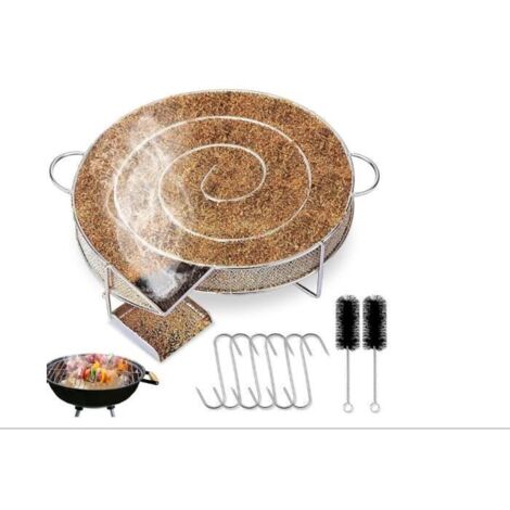 Générateur de Fumée Froide en Acier Inoxydable, Forme Ronde avec Brosse et Crochet pour Fumage à Froid Style BBQ.