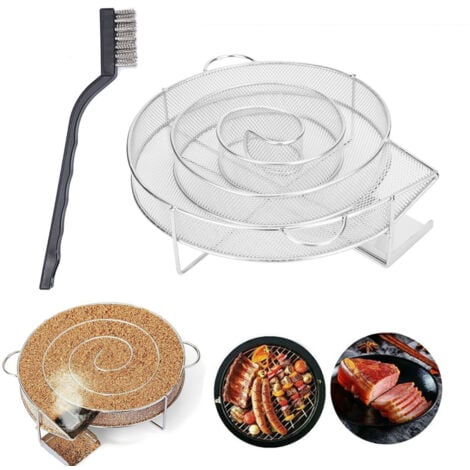 ROLEADER Générateur de Fumée Froide pour Fumoir Fumage Viande Poisson avec Brosse Nettoyage Grille Barbecue Smoker Fumage à chaud et à froid BBQ Scie Charbon de bois