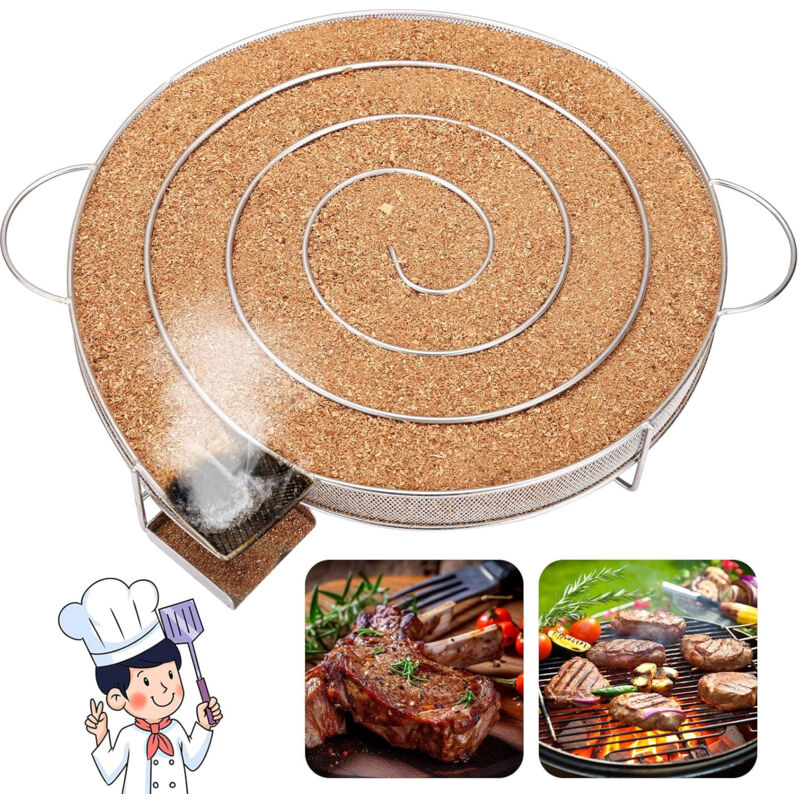 Rwoythk - gabrielle Générateur de Fumée Froide pour Fumoir Fumage Viande Poisson ,Grille Barbecue 25184cm Argent