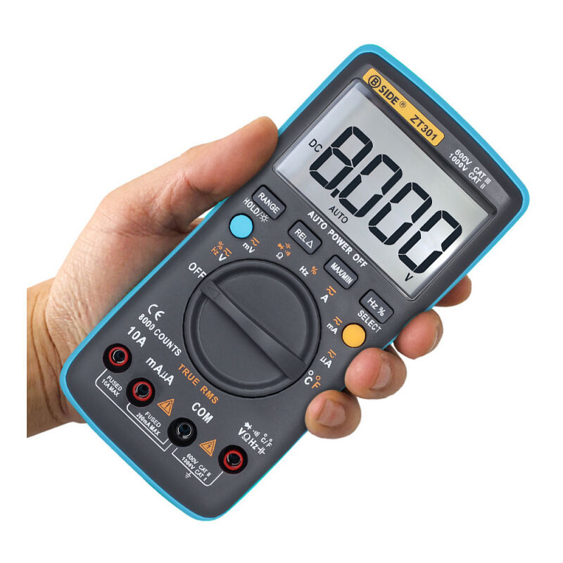 Multimètre numérique BSIDE AC DC Tension Courant 8000 points ZT301 Ampèremètre portatif Capacité Ohm Testeur de température Plage