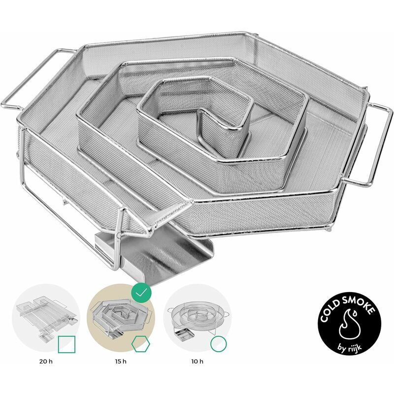 Tigrezy - Générateur de Fumée pour Fumoir Professionelle - pour Fumer dans Le Gril Bouilloire et Le Fumeur avec la Sciure de Fumage - 6 Angulaire