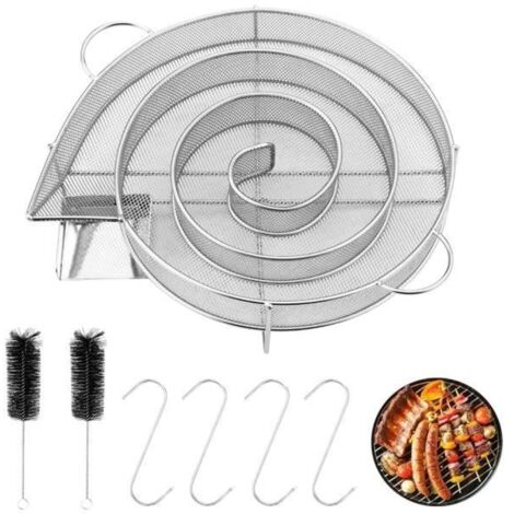 Générateur de fumée rond,acier inoxydable de haute qualité,Générateur de Fumee Froide Fumoir avec brosse et crochet,fumoir à viande