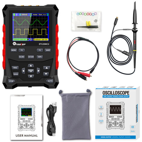 Générateur de signaux compatible oscilloscope avec sortie sinusoïdale, triangulaire, carrée, amplitude réglables, fonction de stockage de 2500 formes