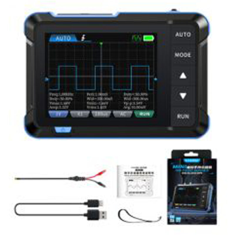 Lifcausal - Générateur de signaux d'oscilloscope numérique avec écran de 2,8 pouces, oscillomètre portatif, bande passante de 1 m, taux