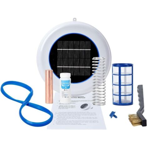 Générateur d'ions solaire pour piscine, purificateur automatique d'ions cuivre et argent, nettoyeur de piscine (blanc)