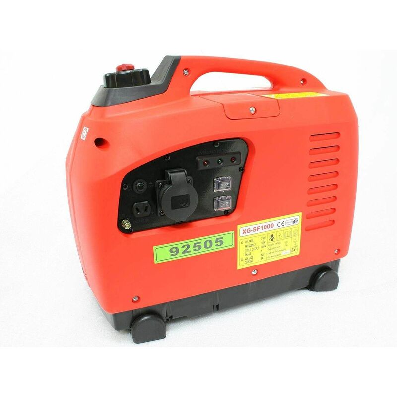 92505 Générateur électrique Groupe électrogène Portable Essence 1KW 230V, Inverter - Rouge - Varan Motors